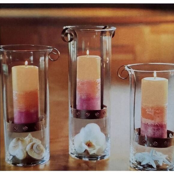 🩵PartyLite Sunesta Large 15" Glass Hurricane - Picture 2 of 14